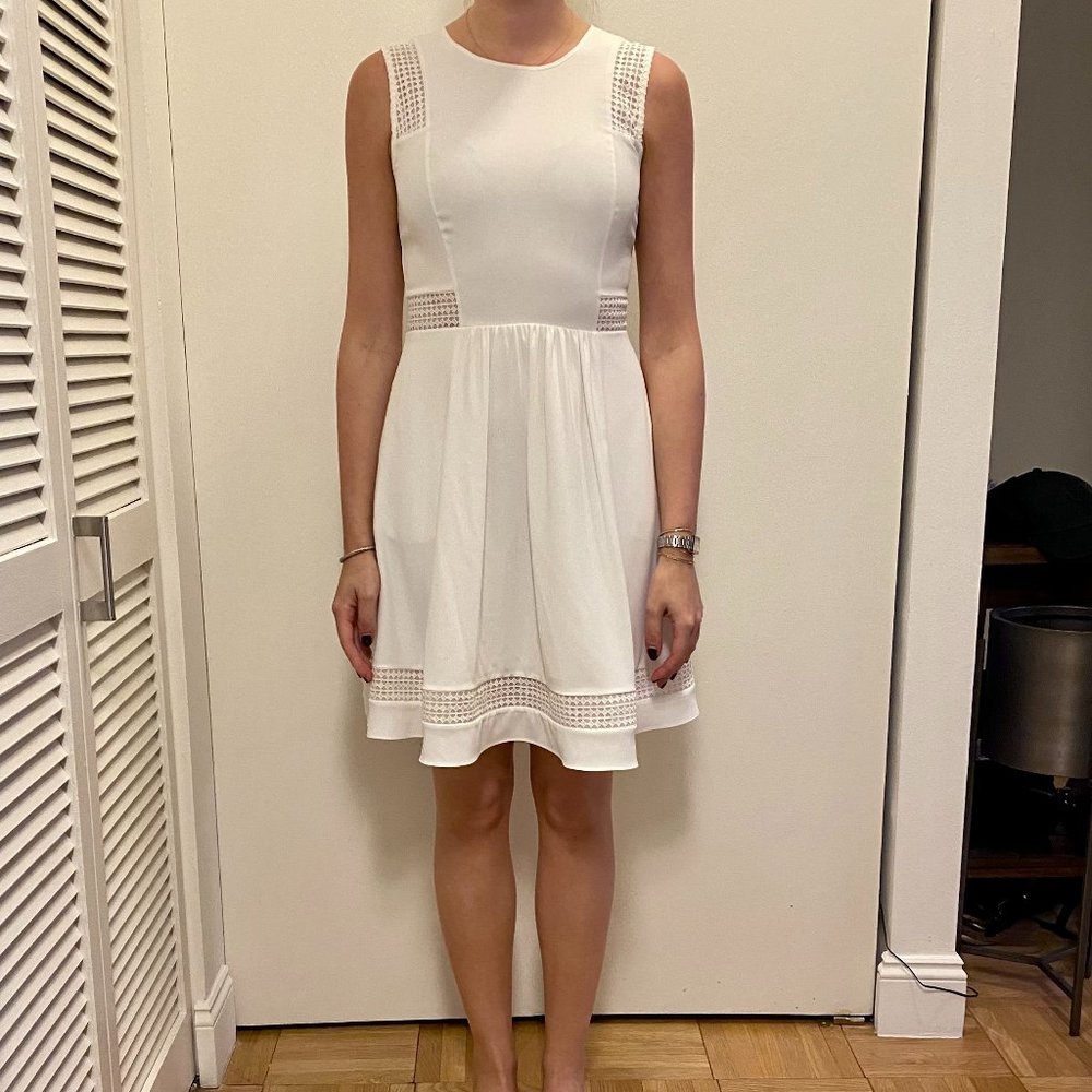 Reiss White Sleeveless A-Line Dress